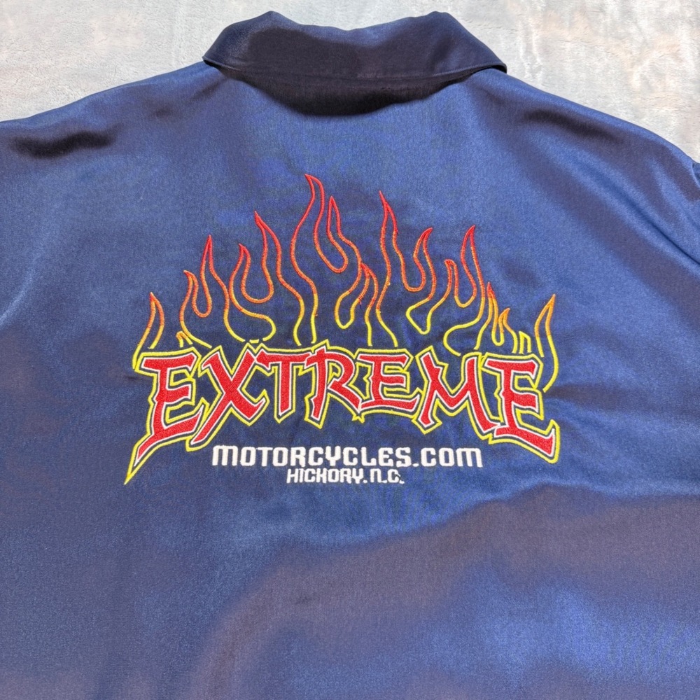 Dragonfly Clothing Company‎  XXL Navy Blue Extreme Motorcycles Button Up Shirt